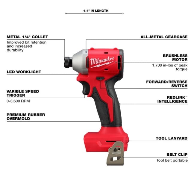 Open Box - Milwaukee M18 18-Volt Lithium-Ion Brushless Cordless Compact Drill/Impact Combo Kit (2-Tool) w/(2) 2.0 Ah Batteries, Charger & Bag MilwaukeeBullseye Deals
