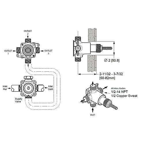 Open Box - Pfister 015-3WDNS - Diverter Valves Showers