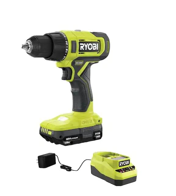 Open Box -  RYOBI 18V ONE+ Lithium-Ion Cordless Drill/Driver Kit with 1.5 Ah Battery and Charger RYOBIBullseye Deals
