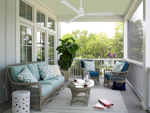 Open Box - MinkaAire F787-WHF 3 Blade 52" Simple Outdoor Ceiling Fan - Remote and Blades Included