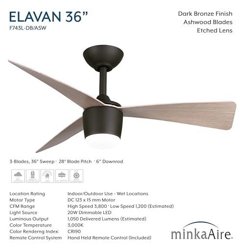 Open Box - MinkaAire F743L-DB/ASW - Ceiling Fans Fans