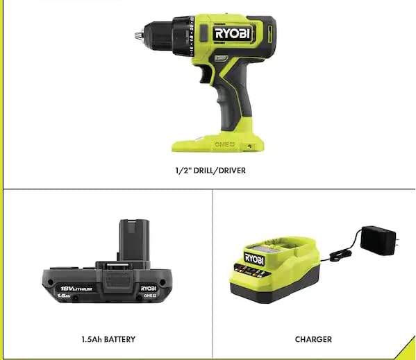 Open Box -  RYOBI 18V ONE+ Lithium-Ion Cordless Drill/Driver Kit with 1.5 Ah Battery and Charger RYOBIBullseye Deals