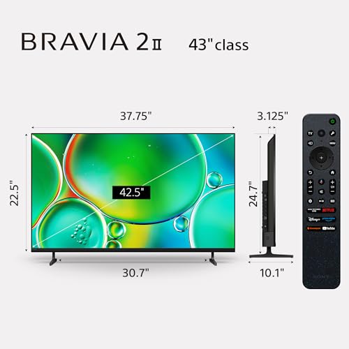 Certified Refurbished - Sony BRAVIA 2 II 43 Inch 4K Ultra HD LED Smart TV with Google TV K-43S20M2 SonyBullseye Deals