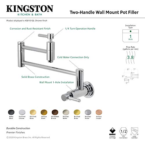 Open Box - Kingston Brass Concord Wall Mount Pot Filler (KBBB1205_11173660)