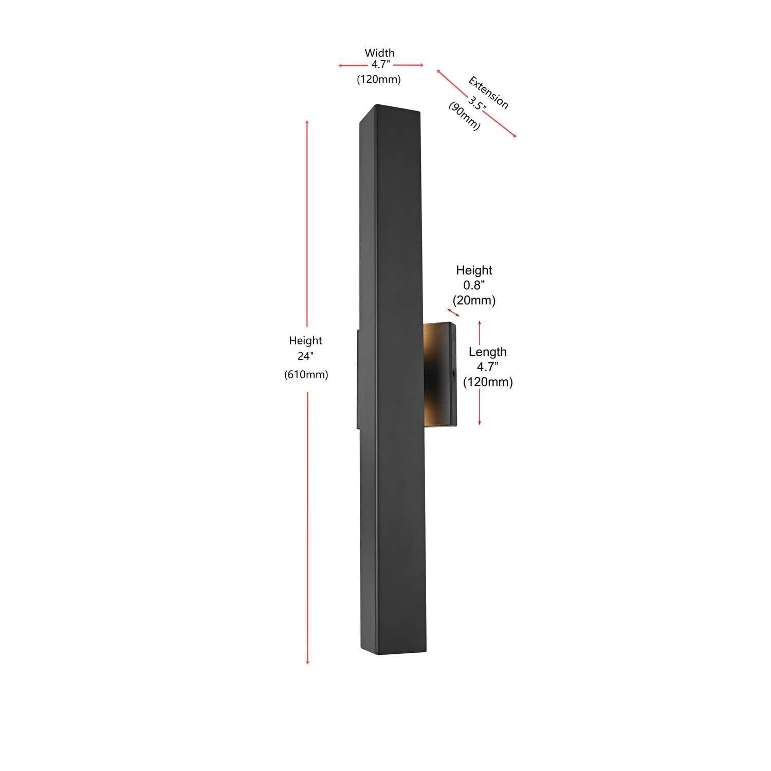 Open Box - Elegant Lighting OD505W24BK - Wall Sconces Outdoor Lighting