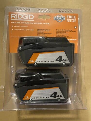 Open Box -  RIDGID 18V Lithium-Ion 4.0 Ah Battery (2-Pack)