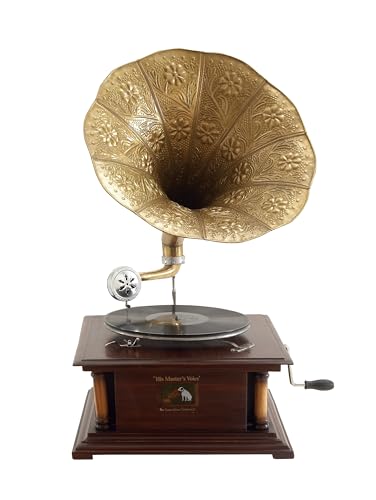 Open Box -  DecMode 28 H  18 W Wood Vintage Gramophone  Copper  1 - Piece DecModeBullseye Deals