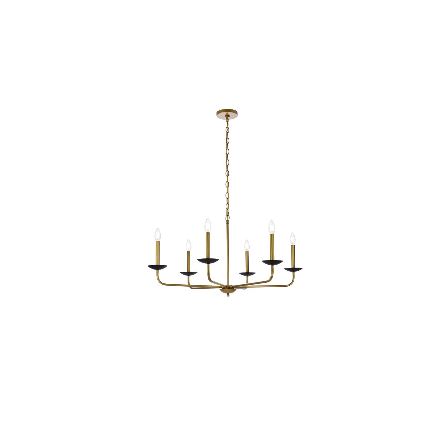Open Box - Elegant Lighting LD812D36BRK - Chandeliers Indoor Lighting