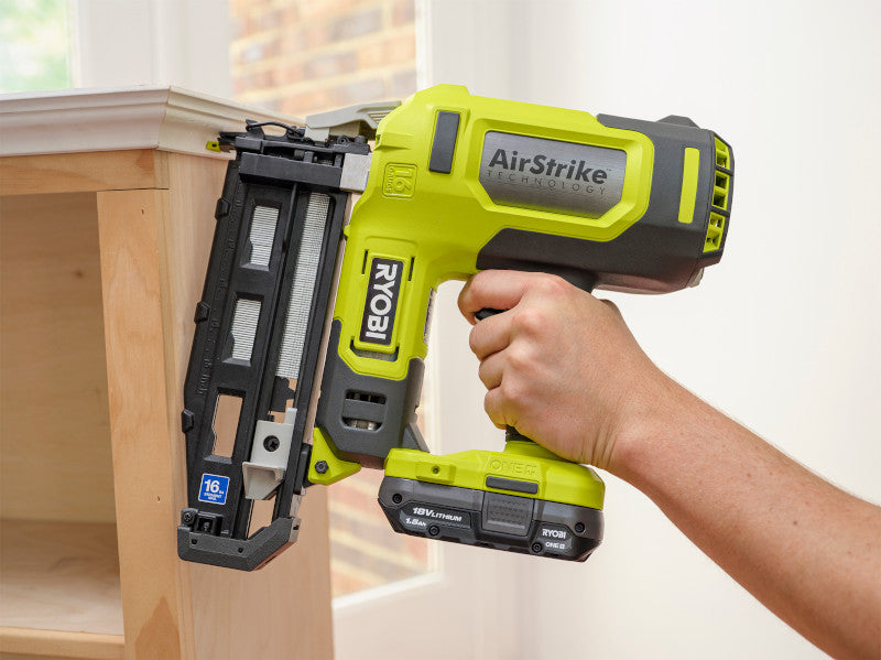 Open Box -  RYOBI ONE+ 18V 16-Gauge Cordless AirStrike Finish Nailer (Tool Only) RYOBIBullseye Deals