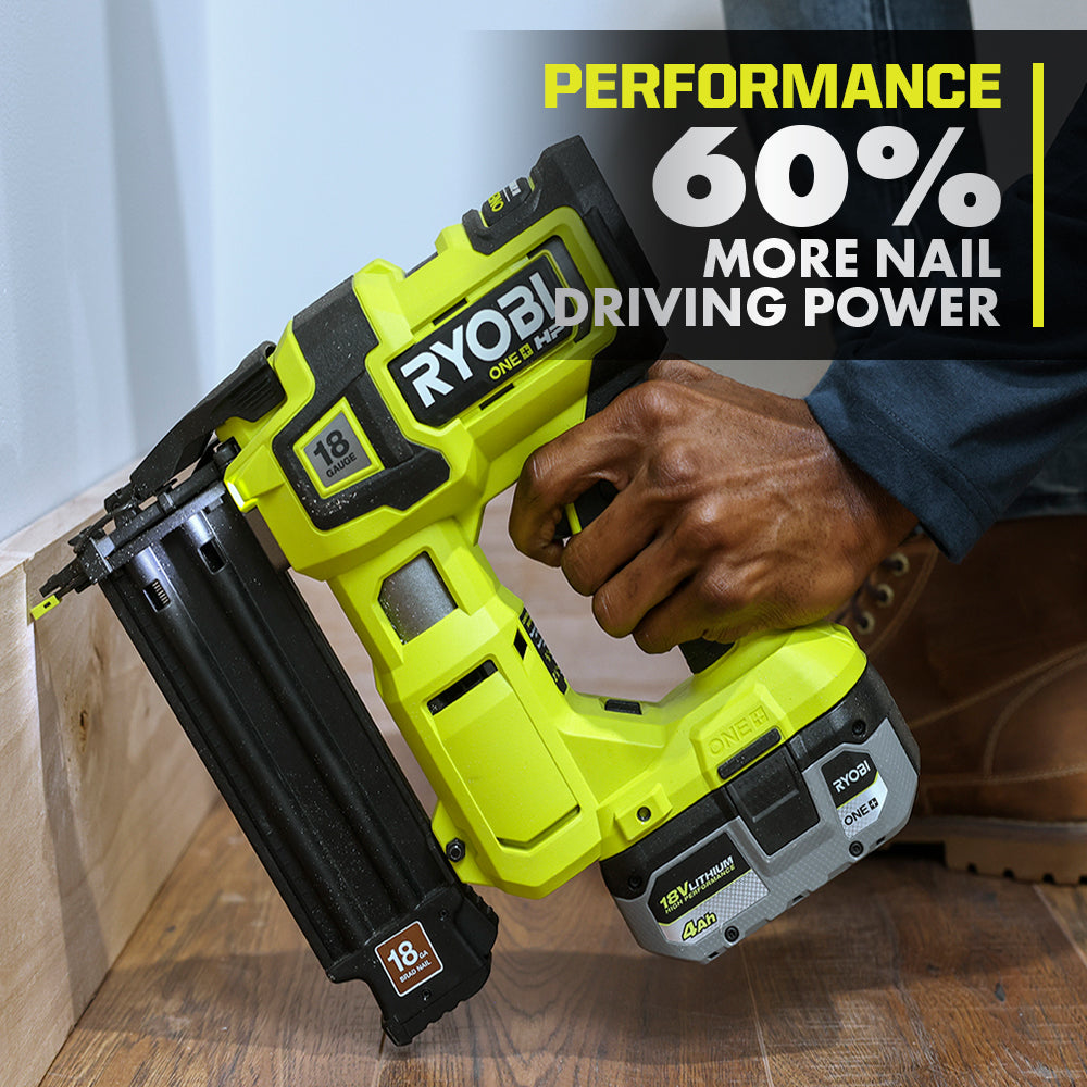 Open Box -  RYOBI ONE+ HP 18V 18-Gauge Brushless Cordless AirStrike Brad Nailer (Tool Only)