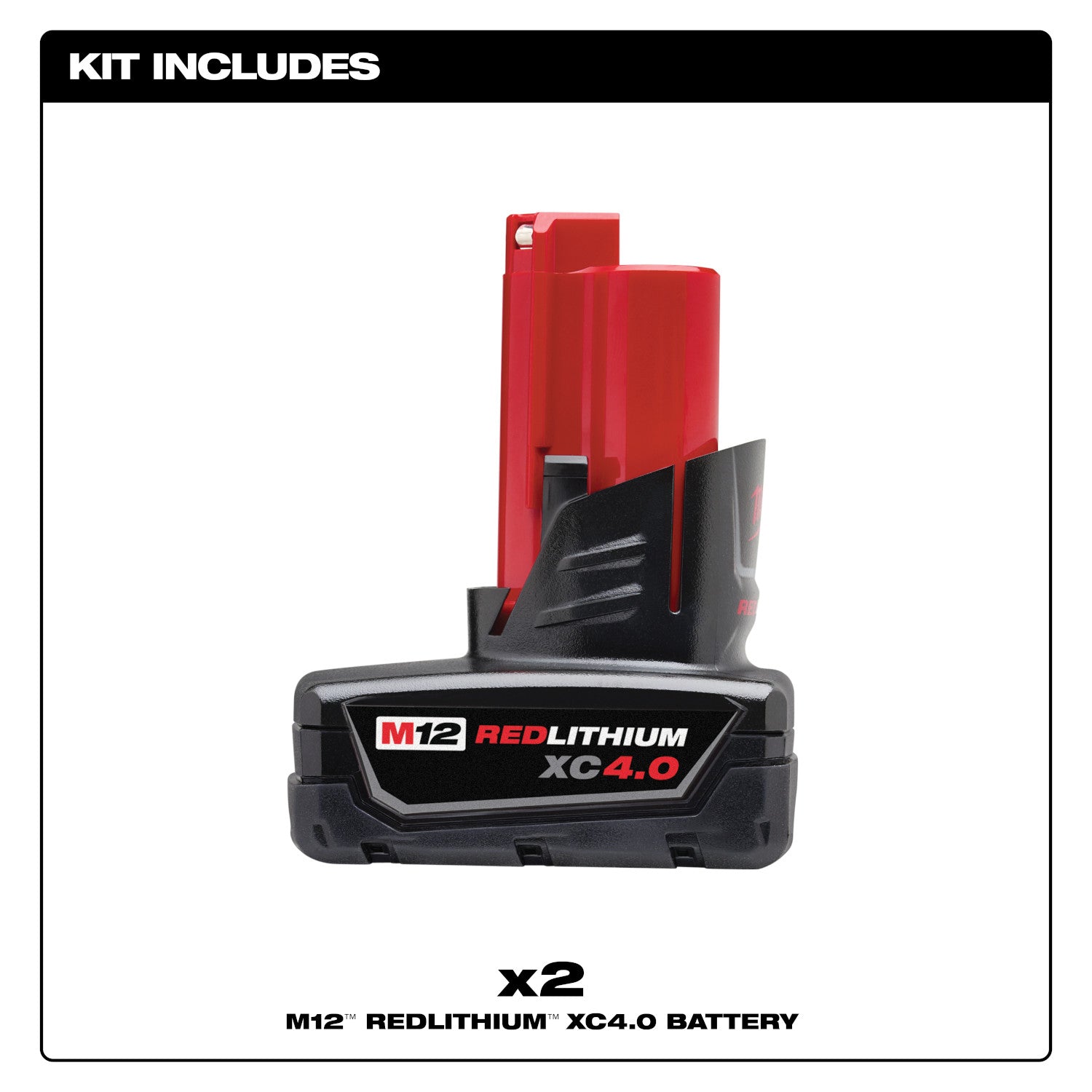Open Box -  Milwaukee M12 12V Lithium-Ion XC Extended Capacity 4.0 Ah Battery 2-Pack w/PACKOUT Compact Wall Plate & M12 Battery Rack