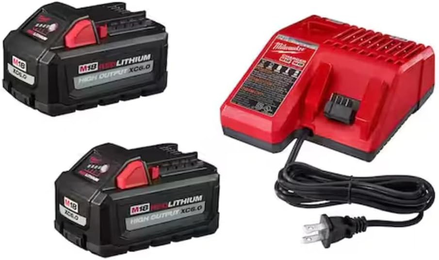 Open Box -  Milwaukee M18 18-Volt Lithium-Ion High Output Starter Kit with Two 6.0 Ah Battery and Charger MilwaukeeBullseye Deals