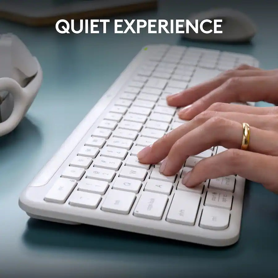 Refurbished - Signature Slim Wireless Keyboard and Mouse Combo MK955-OFF WHITE-US-2.4GHZ/BT-N/A-CAN-215