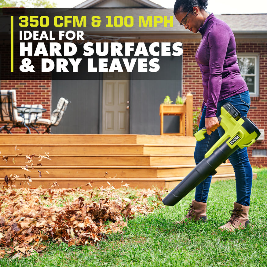 Open Box - RYOBI ONE+ 18V 100 MPH 350 CFM Cordless Battery Variable-Speed Jet Fan Leaf Blower (Tool Only) RYOBIBullseye Deals