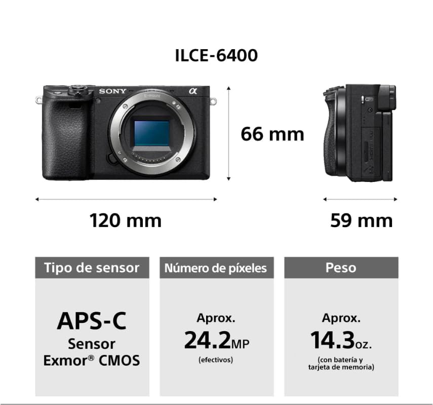 Certified Refurbished - SONY ILCE6400KB Interchangeable Lens Camera