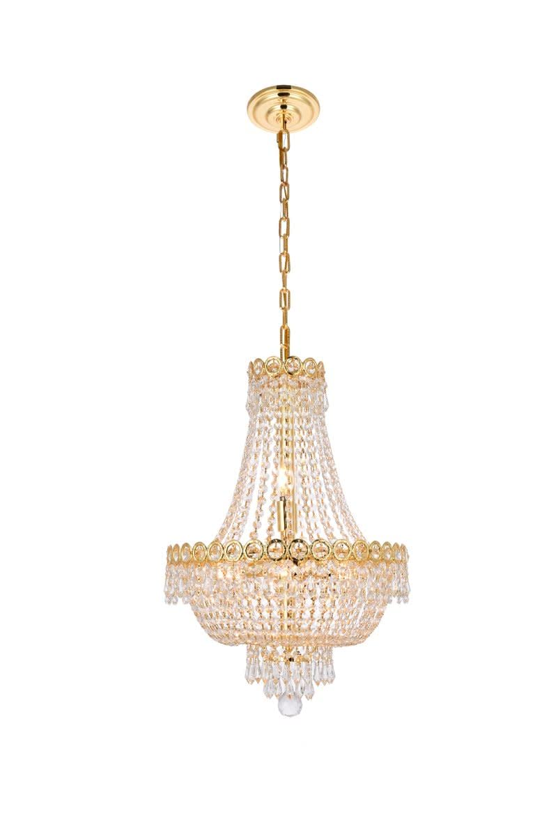 Open Box - Elegant Lighting V1900D16C/RC Century 8-Light, Two-Tier Crystal Chandelier, Finished in Chrome with Clear Crystals