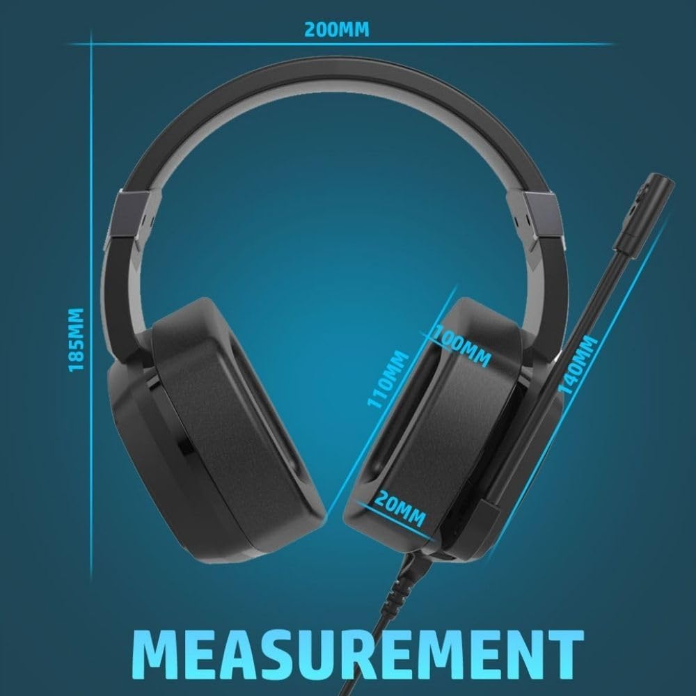 HP H320 USB 3.5mm Wired 7.1 Surround Sound Over Ear Gaming Headset Mic