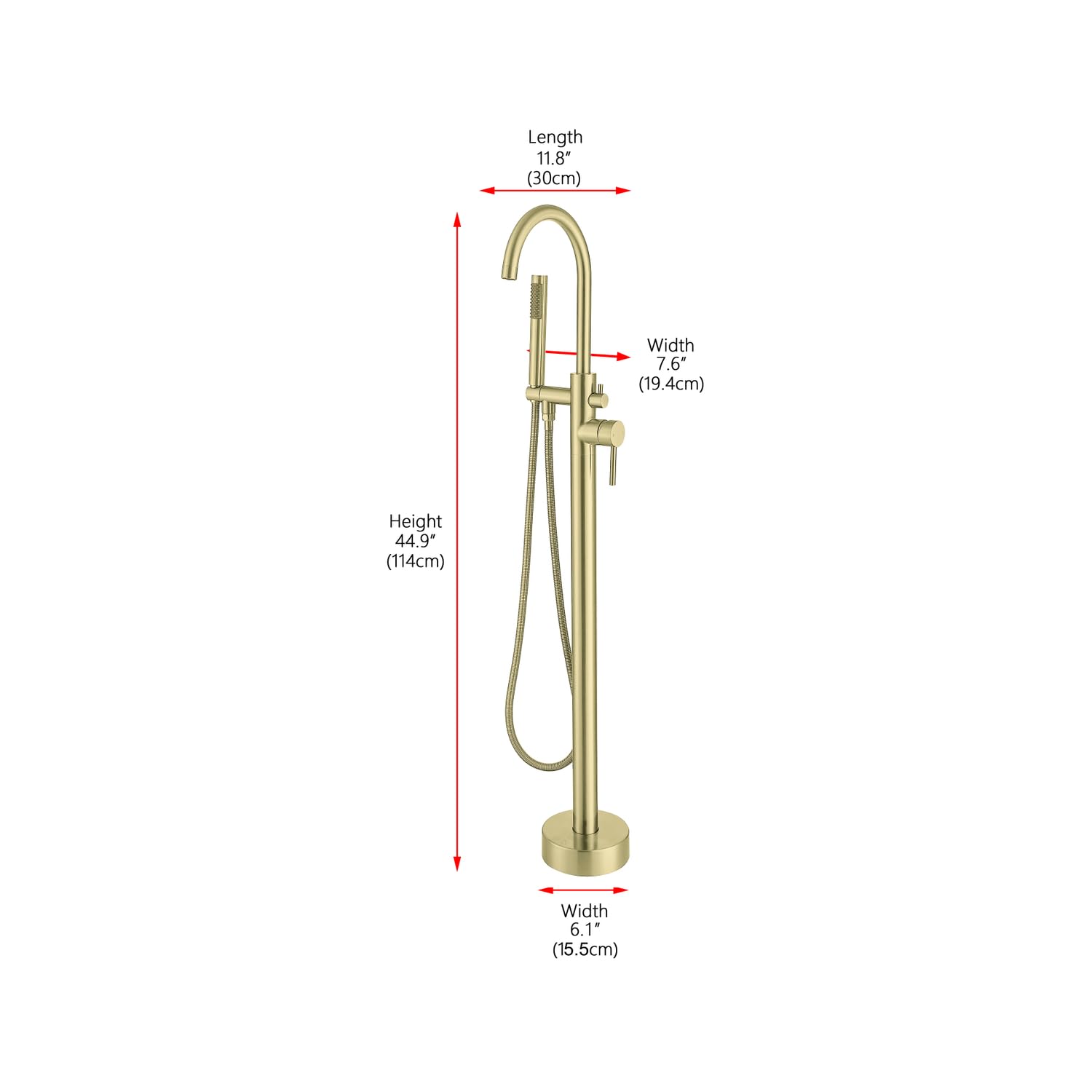 Open Box - Elegant Lighting FAT-8001BGD - Tub Filler Faucet