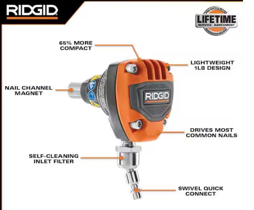 Open Box -  RIDGID Pneumatic 3-1/2 in. Mini Palm Nailer
