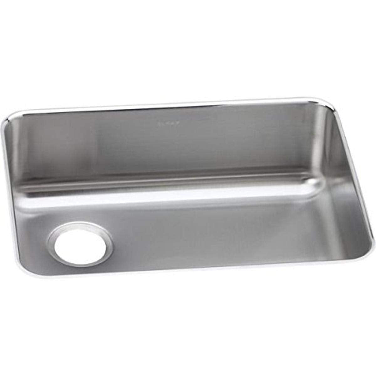Open Box - Elkay ELUH2317L Gourmet 25-1/2" Single Basin 18-Gauge Stainless Steel Kitchen Sink for Undermount Installations with SoundGuard Technology and Lustertone Finish
