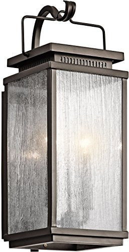 Open Box - Kichler 49385OZ Manningham Collection 2 Light 19" Outdoor Wall Light