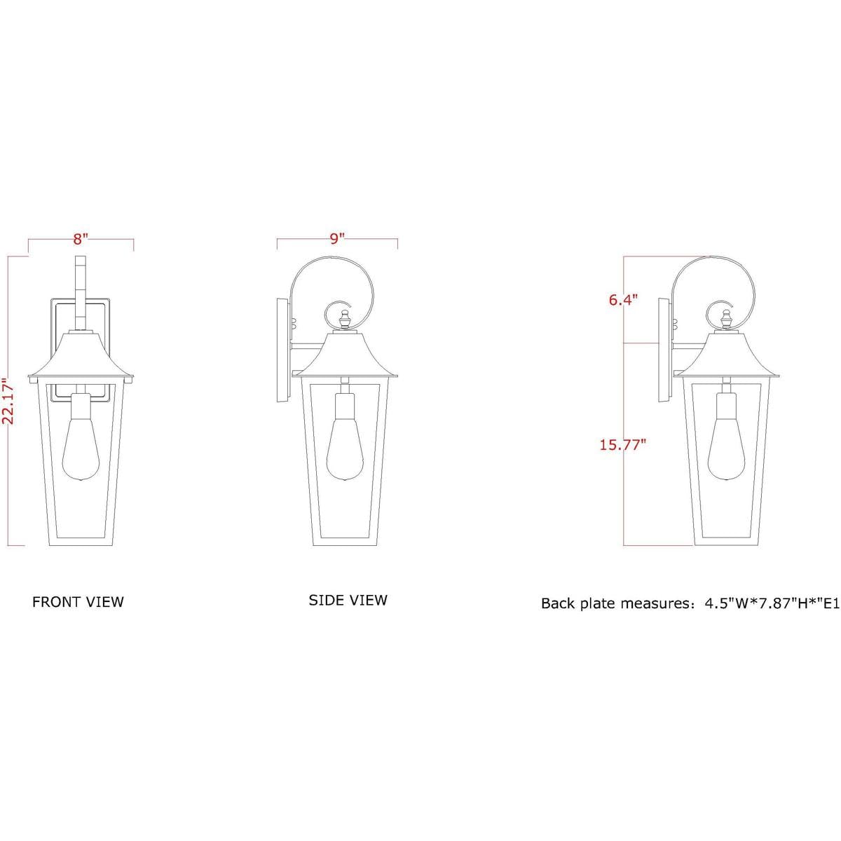 Open Box - Z-Lite 5008M-BK - Wall Sconces Outdoor Lighting