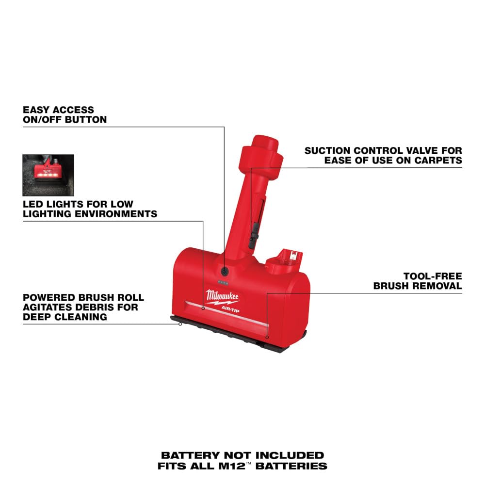 Open Box -  Milwaukee M12 AIR-TIP 1-1/4 in. - 2-1/2 in. Wet/Dry Shop Vacuum Utility Nozzle Attachment (1-Piece), Reds / Pinks MilwaukeeBullseye Deals