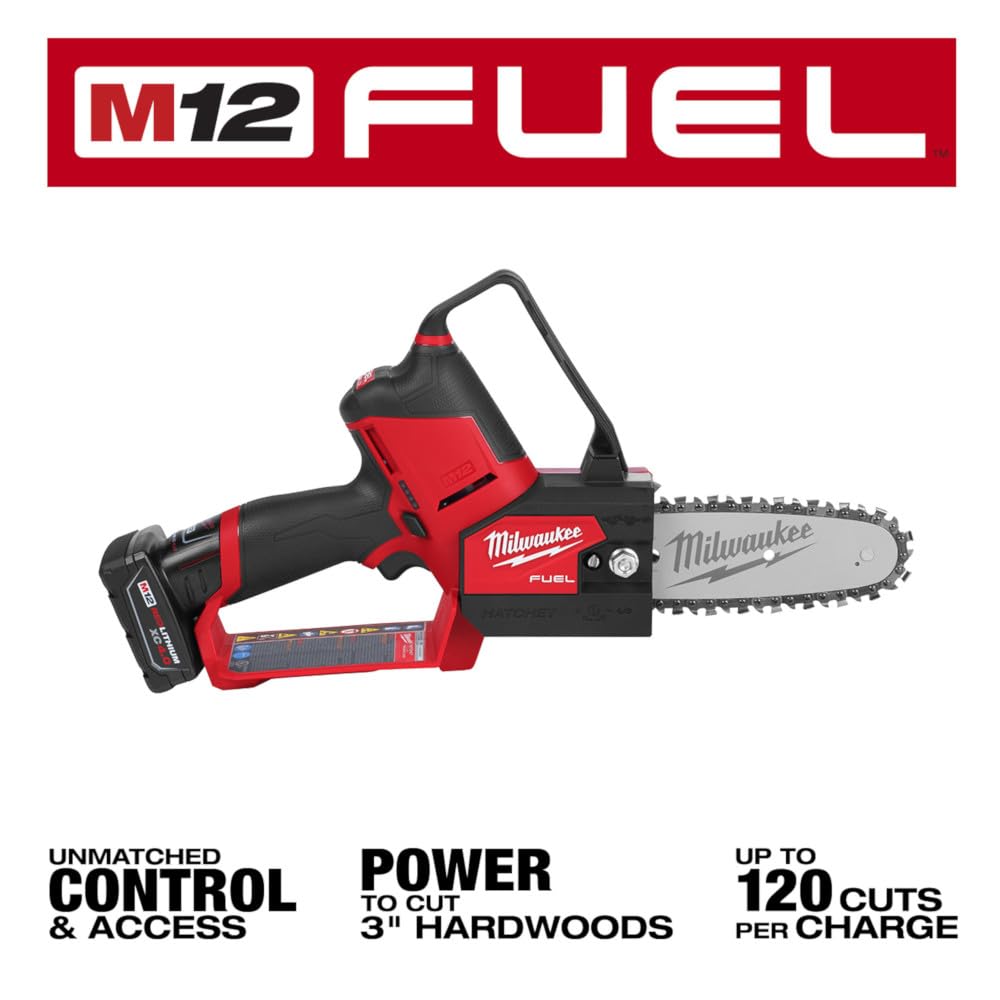 Open Box -  Milwaukee M12 FUEL 12-Volt Lithium-Ion Brushless Cordless 6 in. HATCHET Pruning Saw Kit with 4.0 Ah Battery and Charger MilwaukeeBullseye Deals