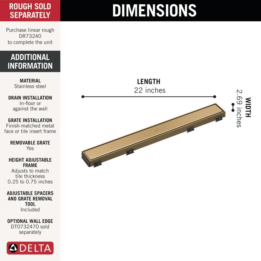 Open Box - Delta DT0732413-CZ - Shower Drain Parts Bath and Shower Parts