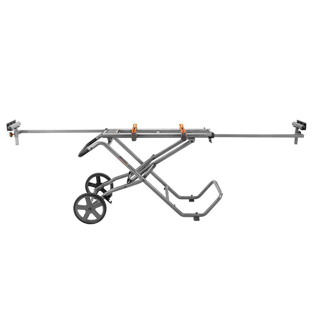 Open Box - RIDGID Universal Mobile Miter Saw Stand with Mounting Braces