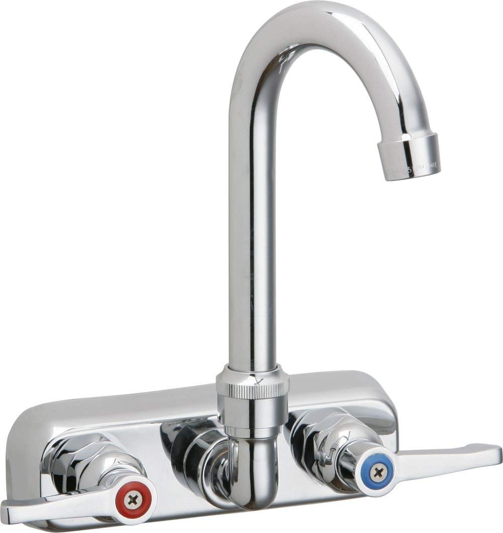 Open Box - Elkay CHSB1716C 16-3/4" Single Basin Wall Mounted Stainless Steel Lavatory Sink with High-Arc Commercial Faucet - Includes Drain