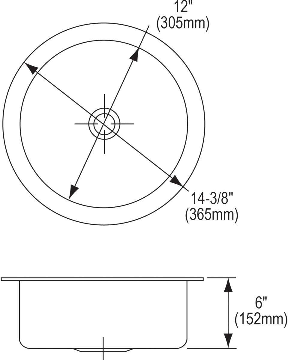 Open Box - Elkay ELUH12FB The Mystic 14-3/8" Single Basin 18-Gauge Stainless Steel Kitchen Sink for Undermount Installations with SoundGuard Technology and Lustertone Finish