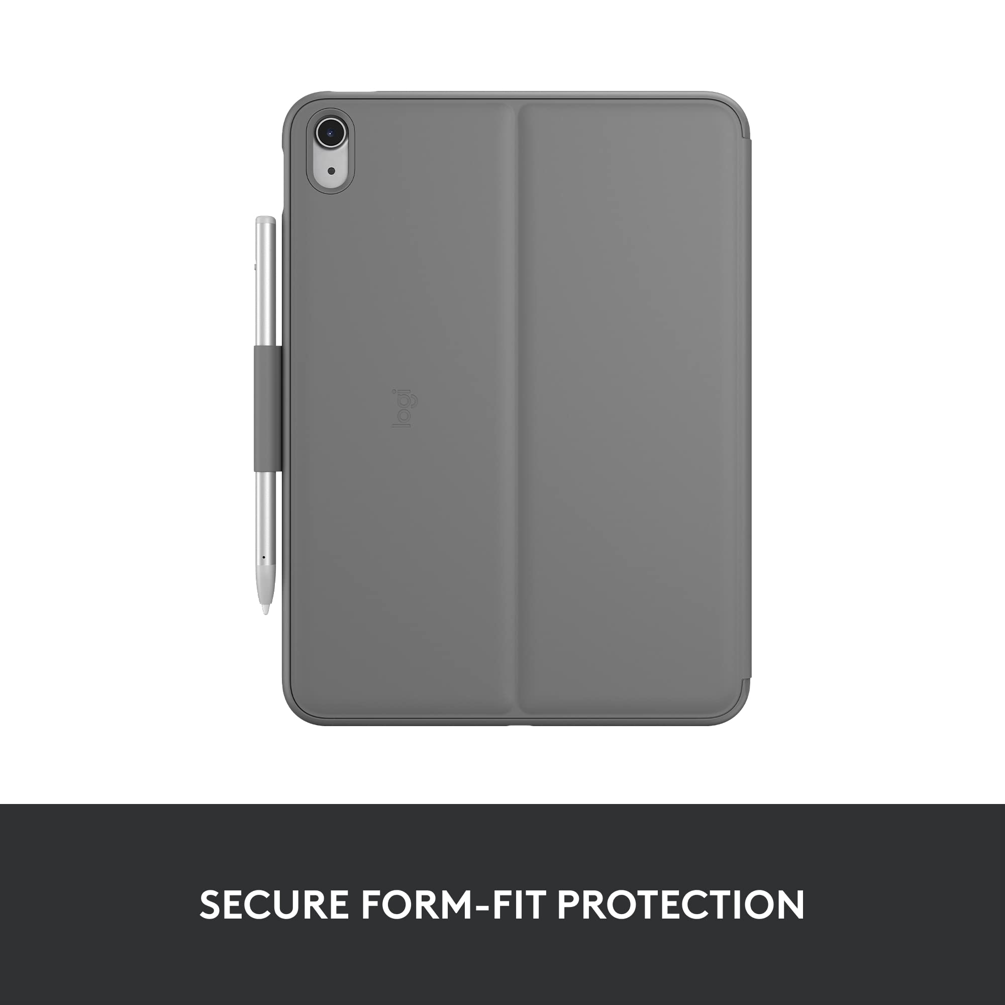 Refurbished - Logitech Slim Folio 10.9 Apple iPad 10th Gen Carrying Case Oxford Gray