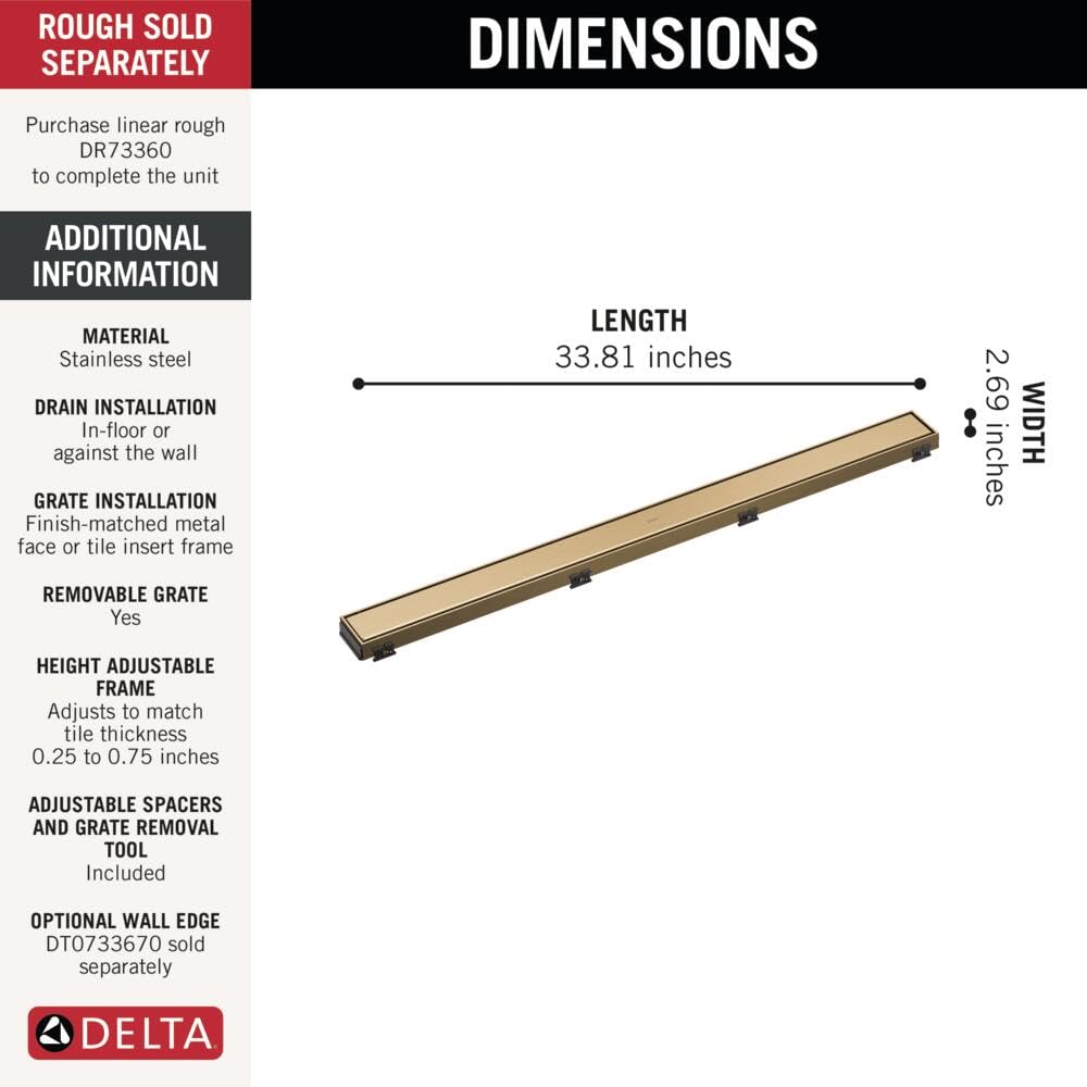 Open Box - Delta DT0733613-CZ - Shower Drain Parts Bath and Shower Parts