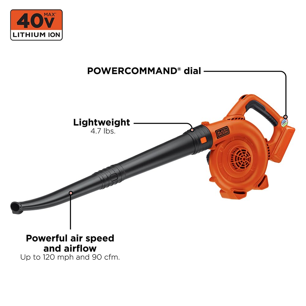 Open Box -  BLACK+DECKER 40V MAX* Lithium Ion Sweeper - Orange Sorbet BLACK+DECKERBullseye Deals