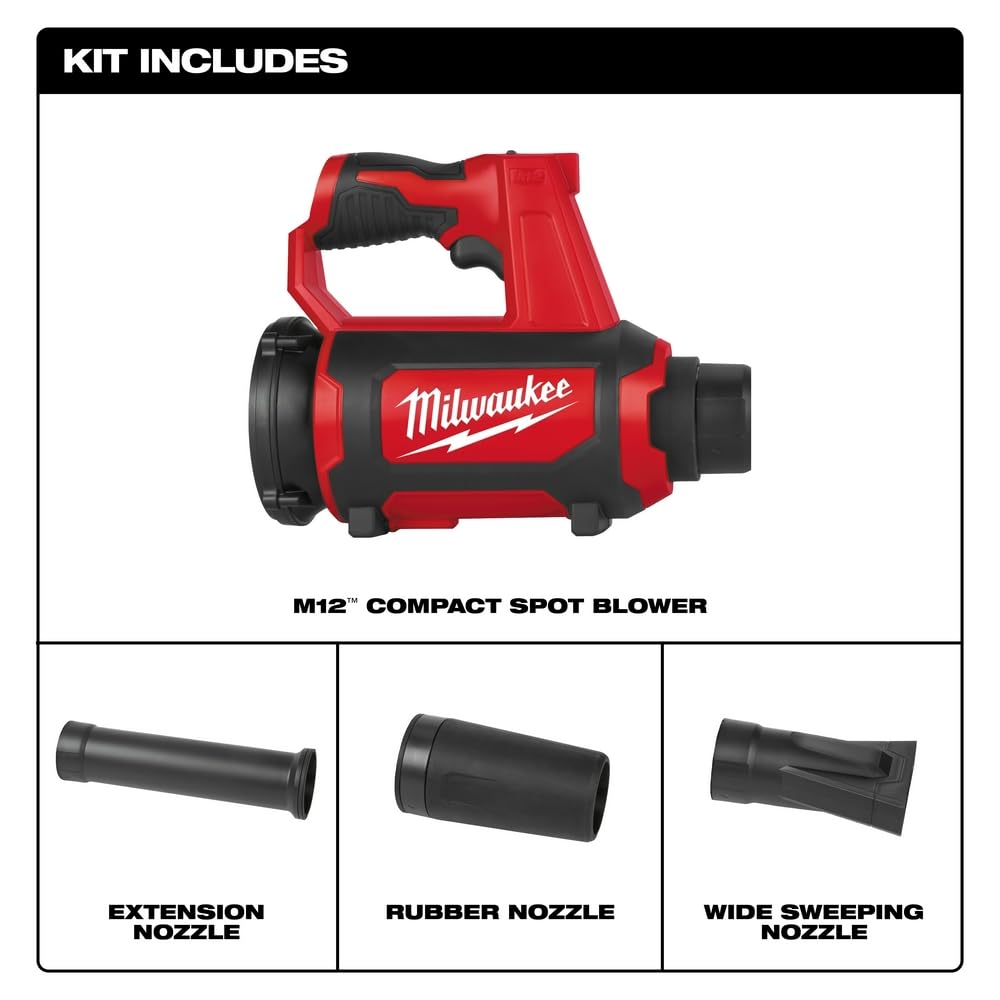 Open Box - Milwaukee M12 12-Volt Lithium-Ion Cordless Compact Spot Blower (Tool-Only) MilwaukeeBullseye Deals