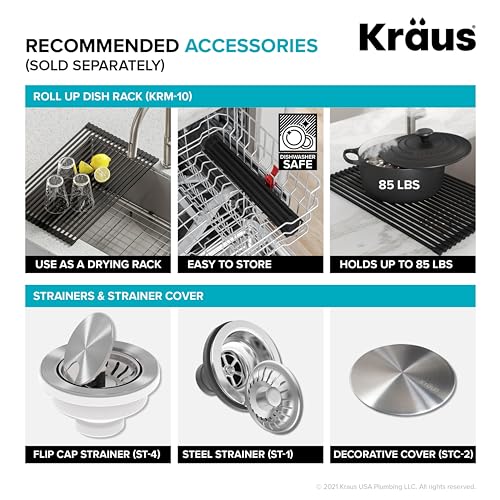 Open Box - Kraus KGD-442WHITE-PST1-WH - Kitchen Sinks Sinks