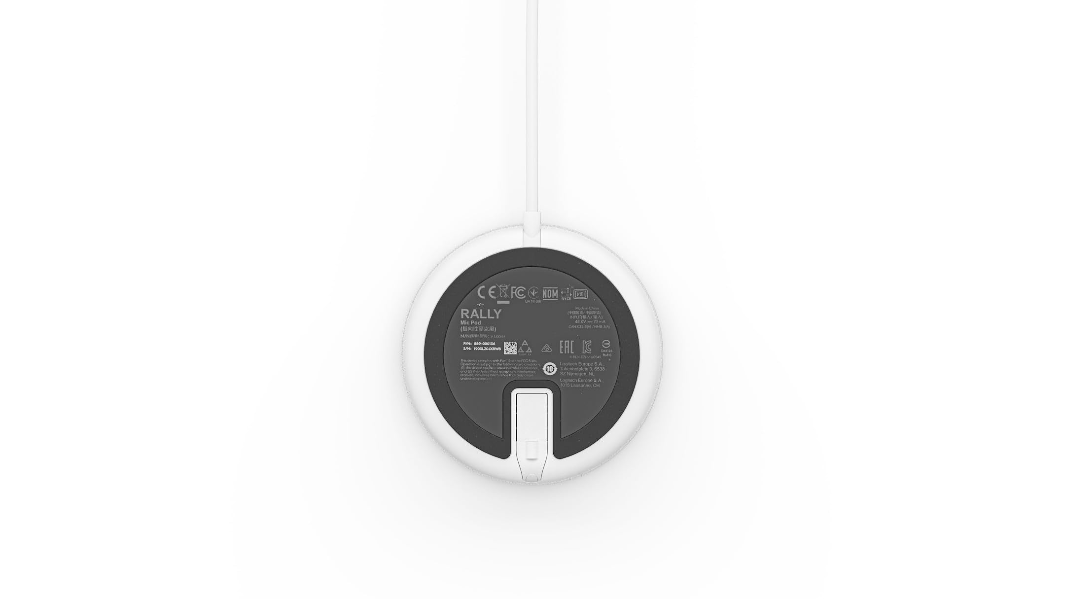 Certified Refurbished - Rally Mic Pod accessory for the Rally Ultra-HD ConferenceCam-OFF-WHITE-USB-RALLY MIC POD 952-000038