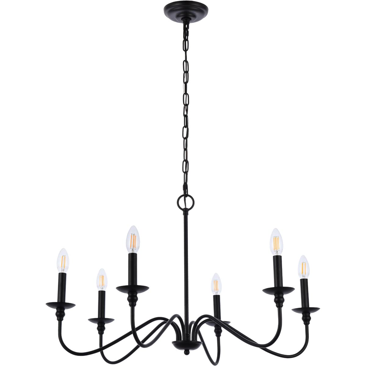 Open Box - Elegant Lighting LD5056D30MB - Chandeliers Indoor Lighting