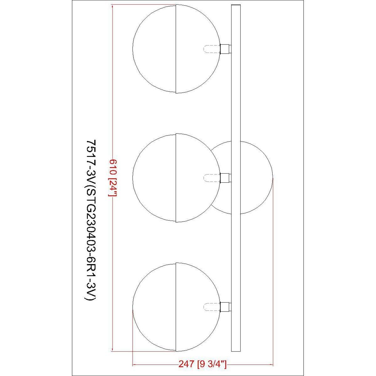 Open Box - Z-Lite 7517-3V-MGLD - Bathroom Fixtures Indoor Lighting