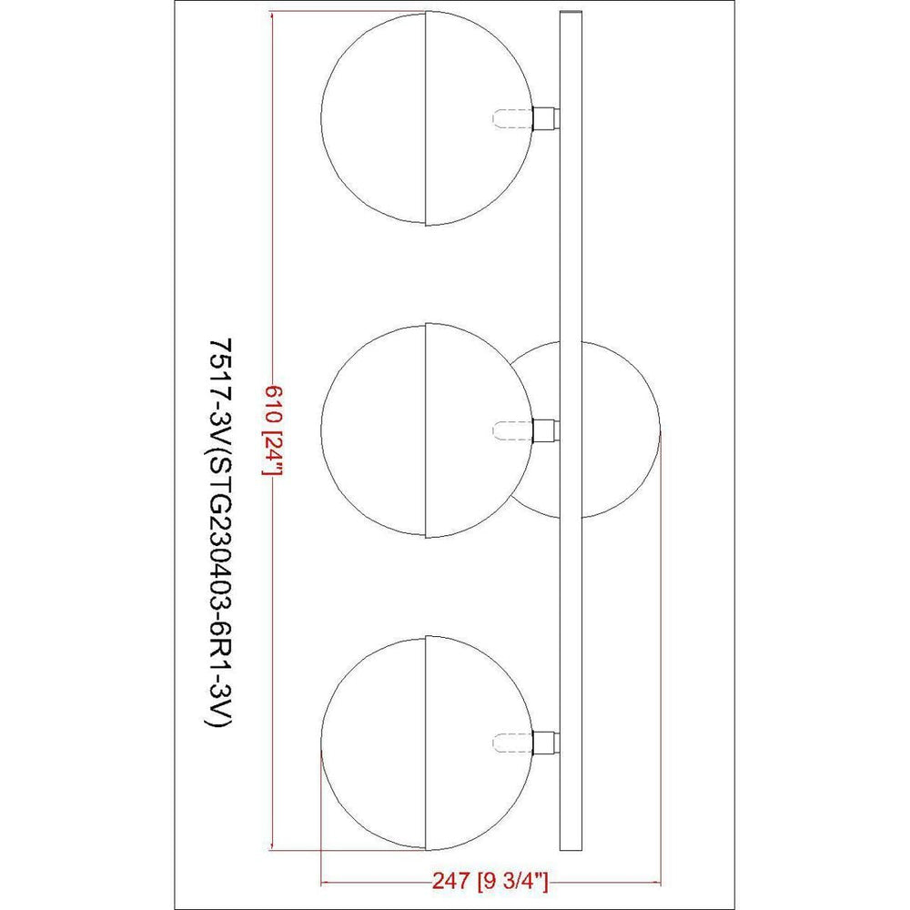 Open Box - Z-Lite 7517-3V-MGLD - Bathroom Fixtures Indoor Lighting