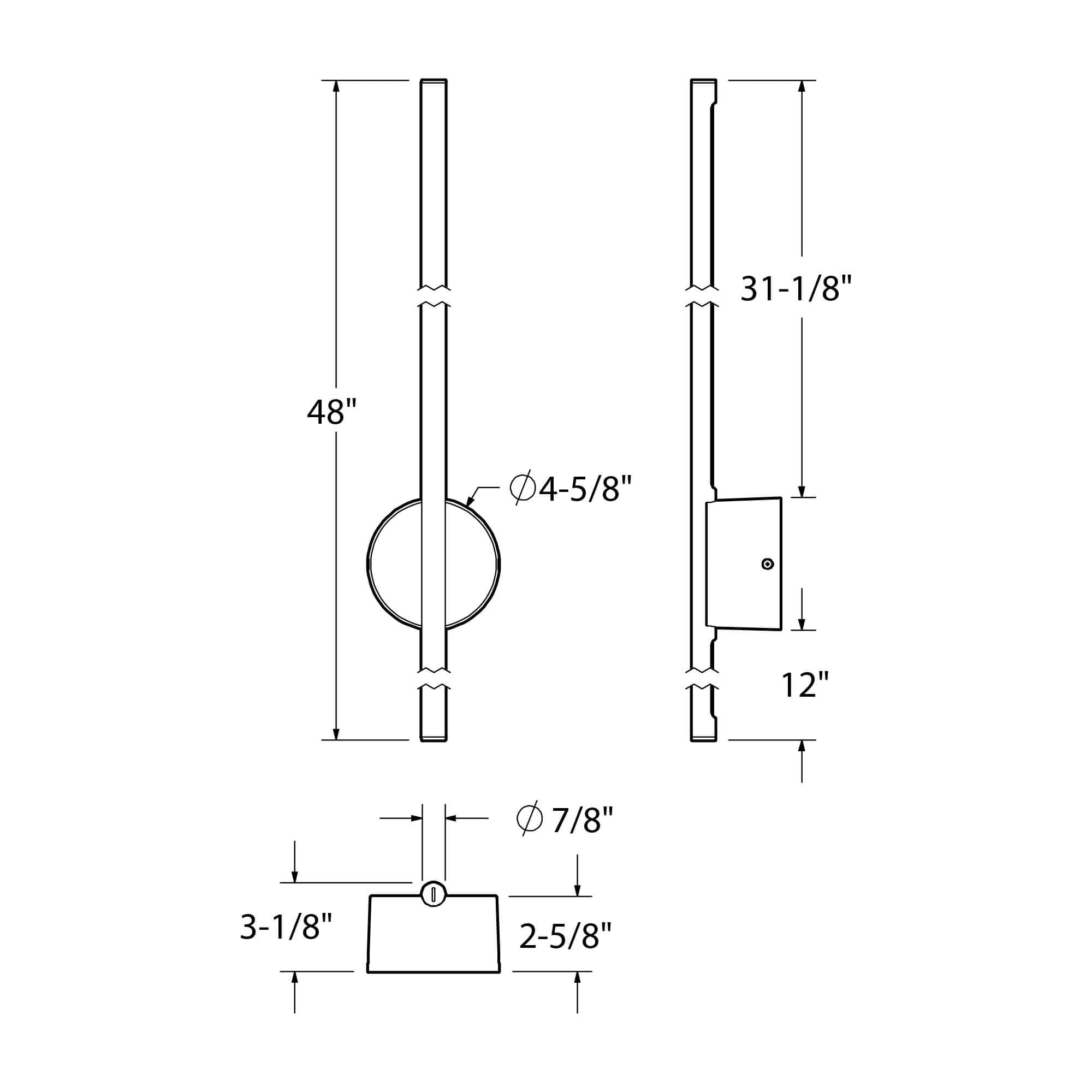 Open Box - DALS Lighting RWS48-CC-BK - Wall Sconces Outdoor Lighting
