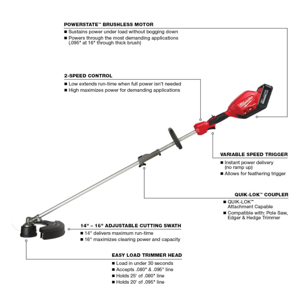 Open Box -  Milwaukee M18 FUEL 18-Volt Lithium-Ion Brushless Cordless QUIK-LOK String Trimmer/Blower Combo Kit with Battery & Charger (2-Tool) MilwaukeeBullseye Deals