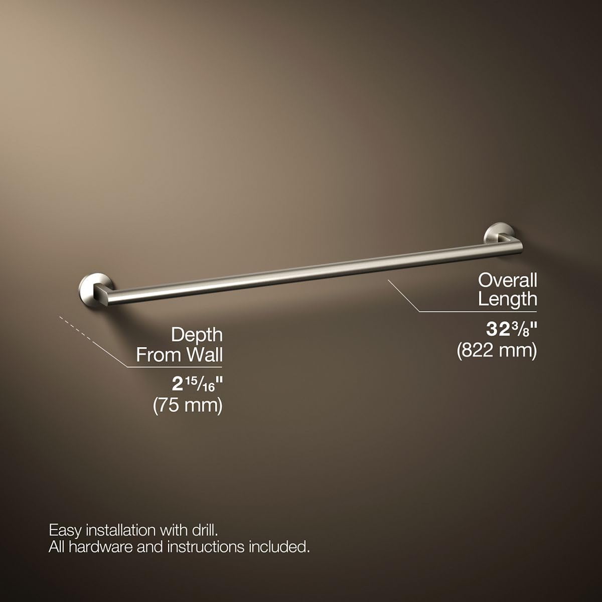 Open Box - Kohler K-78374-BN - Towel Bar Bathroom Hardware
