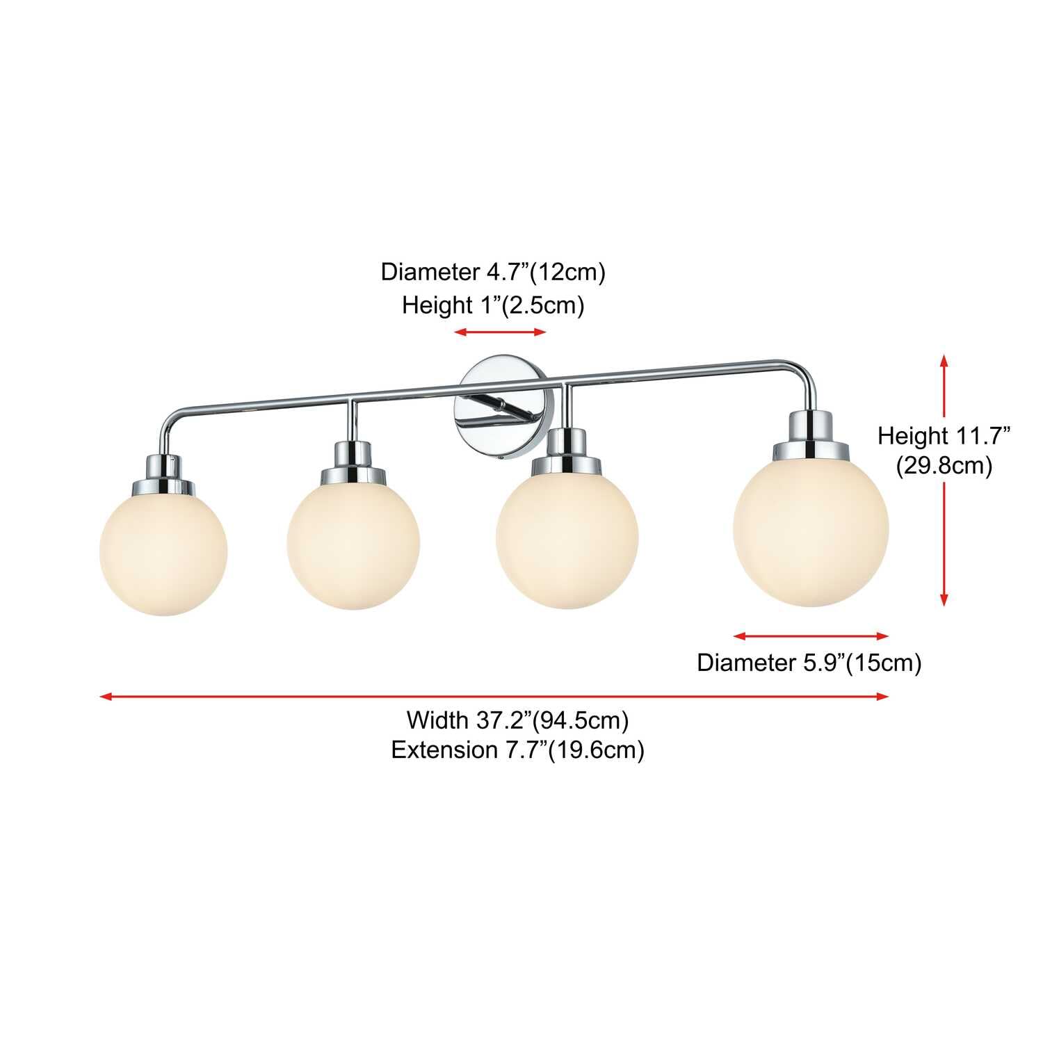 Open Box - Elegant Lighting LD7036W38C - Bathroom Fixtures Indoor Lighting