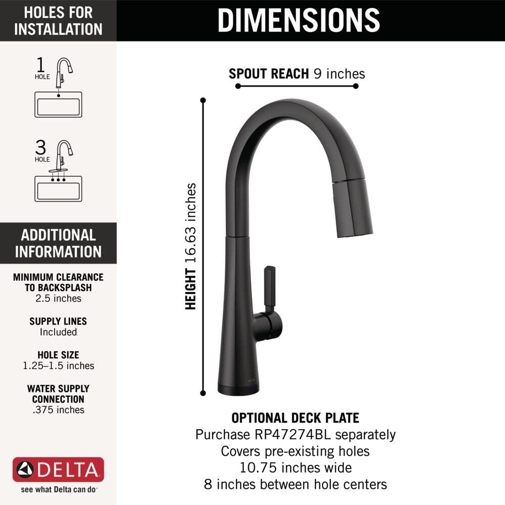 Open Box - Delta 9191T-BL-DST - Kitchen Faucet