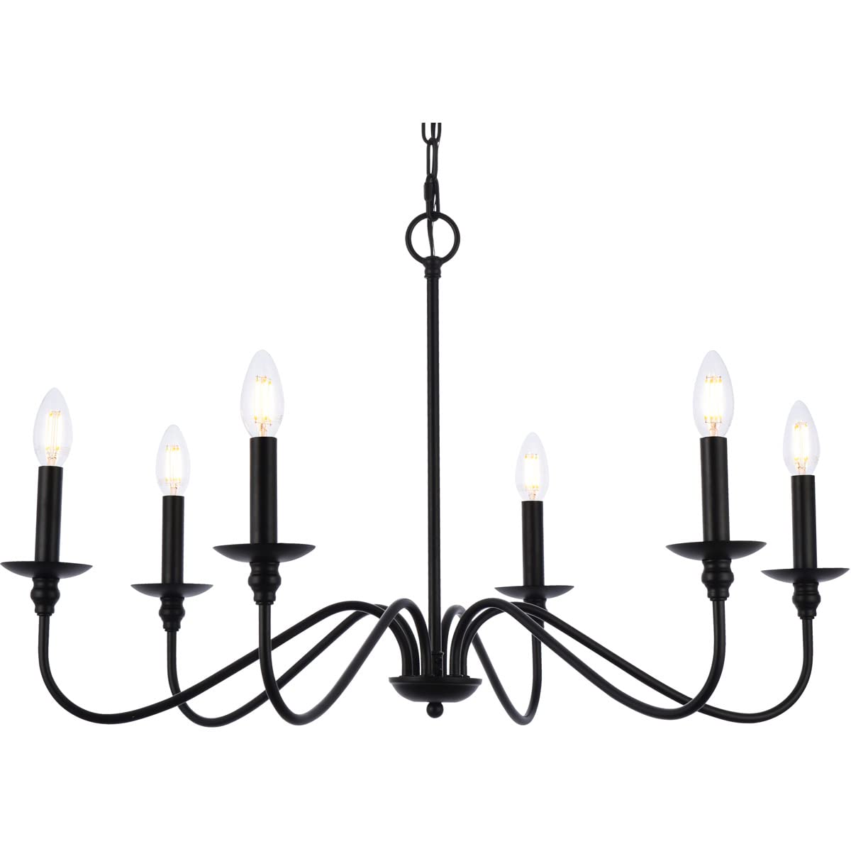 Open Box - Elegant Lighting LD5056D30MB - Chandeliers Indoor Lighting