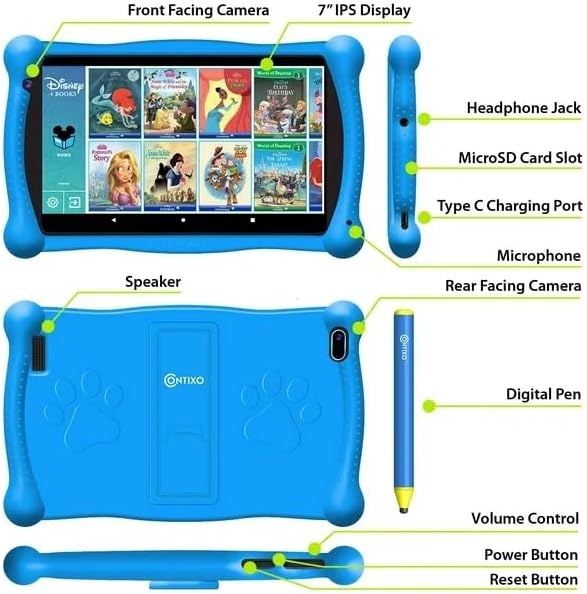 Contixo V10 Tablet 32gb 7  Blue Wi-fi Bluetooth