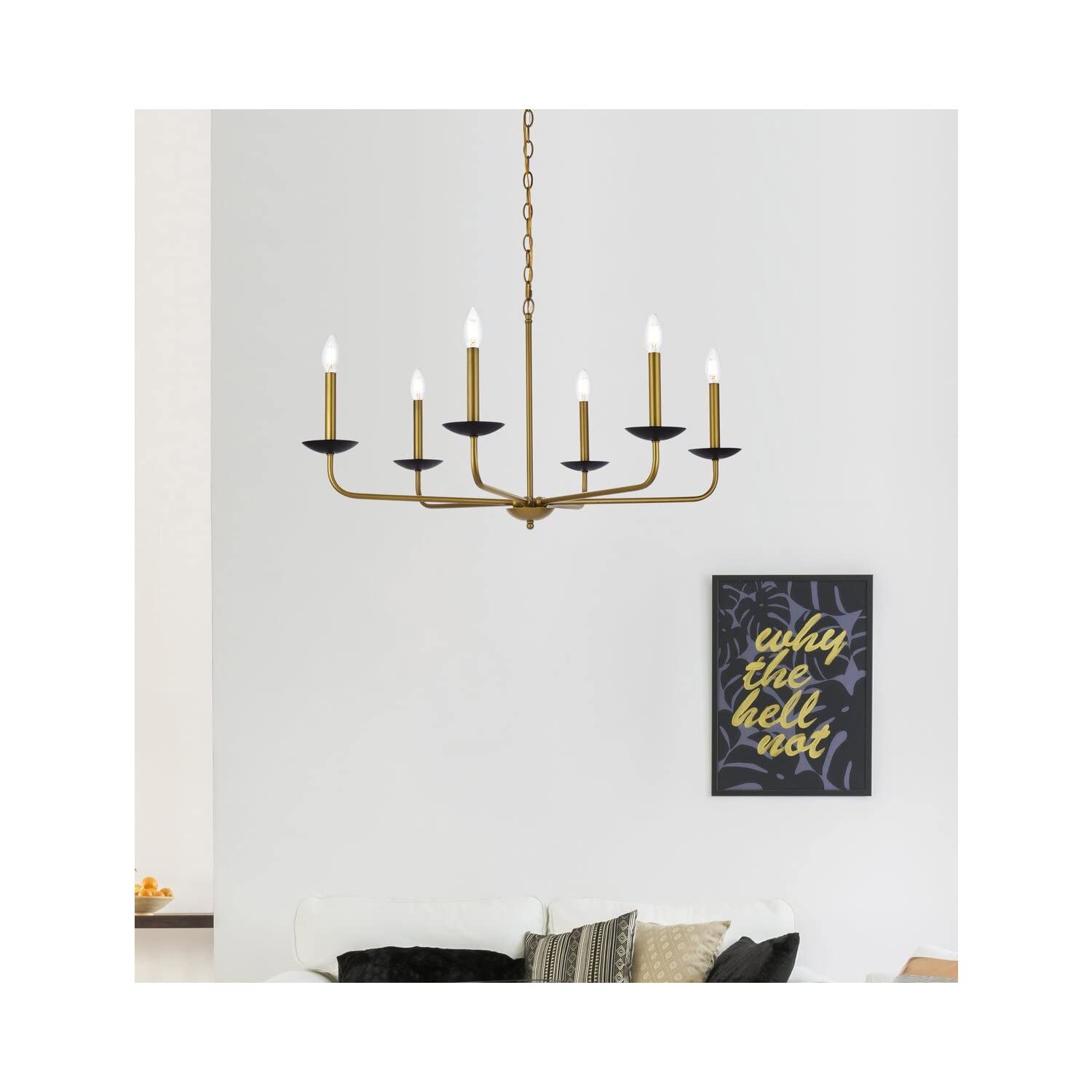 Open Box - Elegant Lighting LD812D36BRK - Chandeliers Indoor Lighting