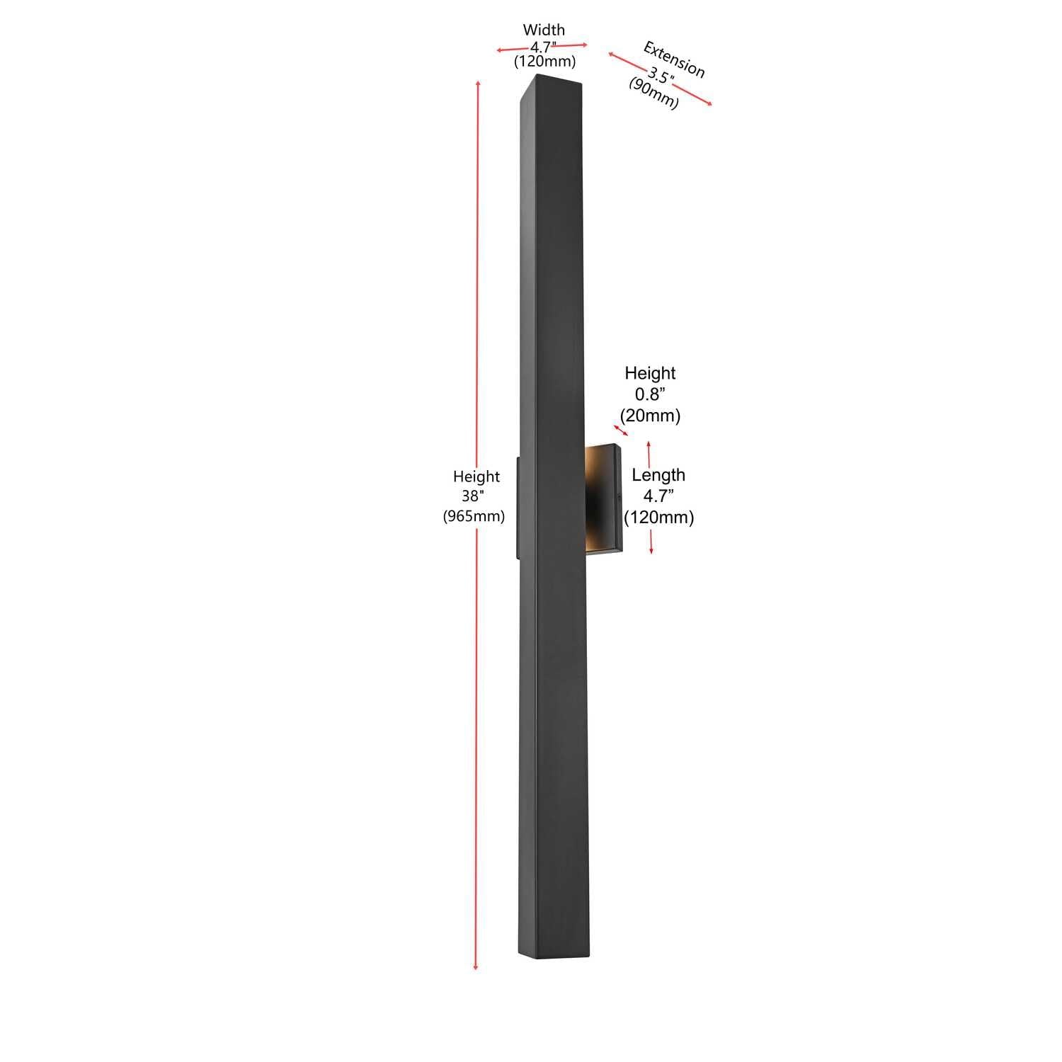 Open Box - Elegant Lighting OD505W38BK - Wall Sconces Outdoor Lighting